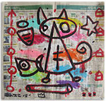 untitled (acrylic & collage on newsprint)